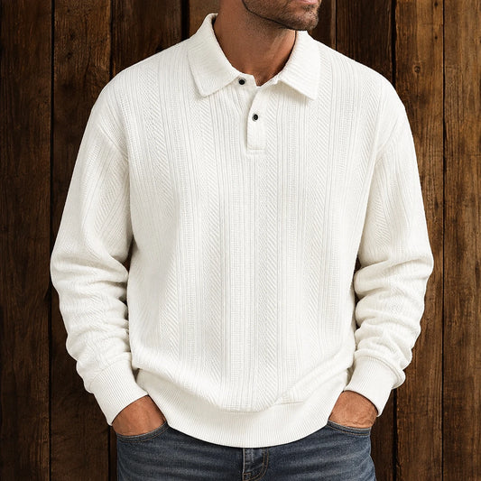 Everyday Textured Polo Sweater