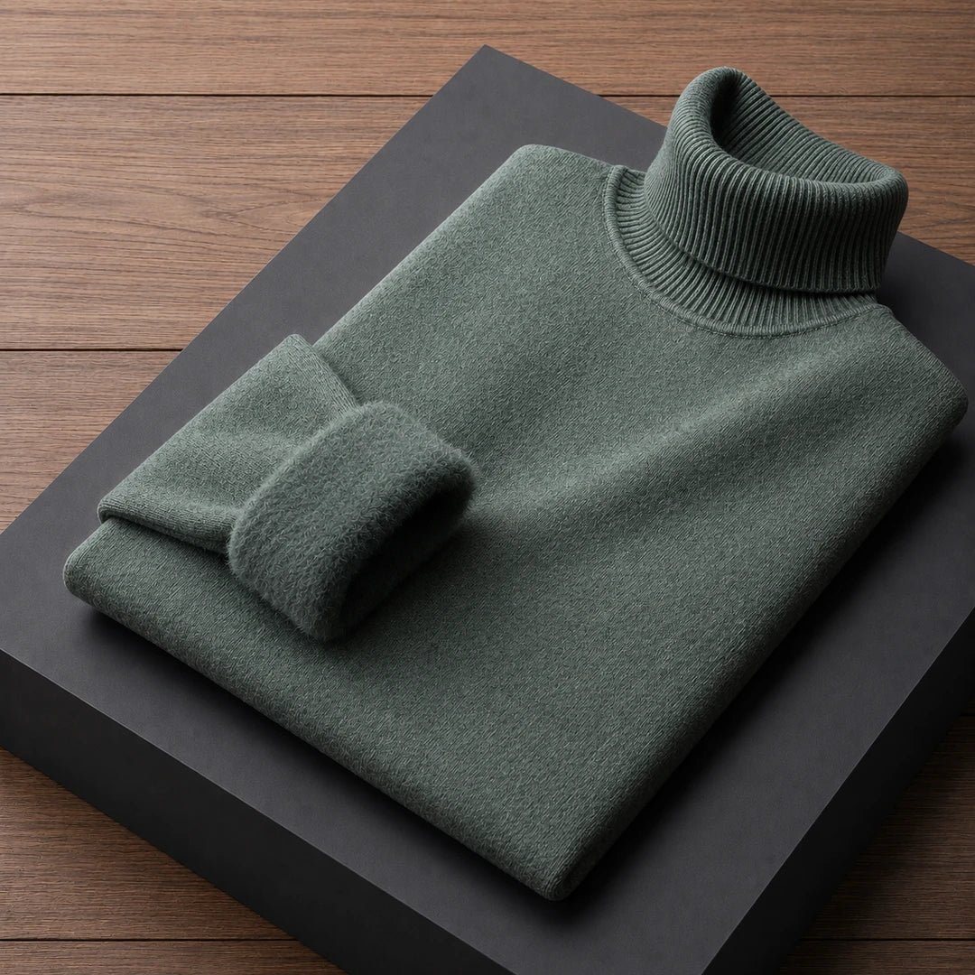 Fleece Lined Turtleneck Sweater