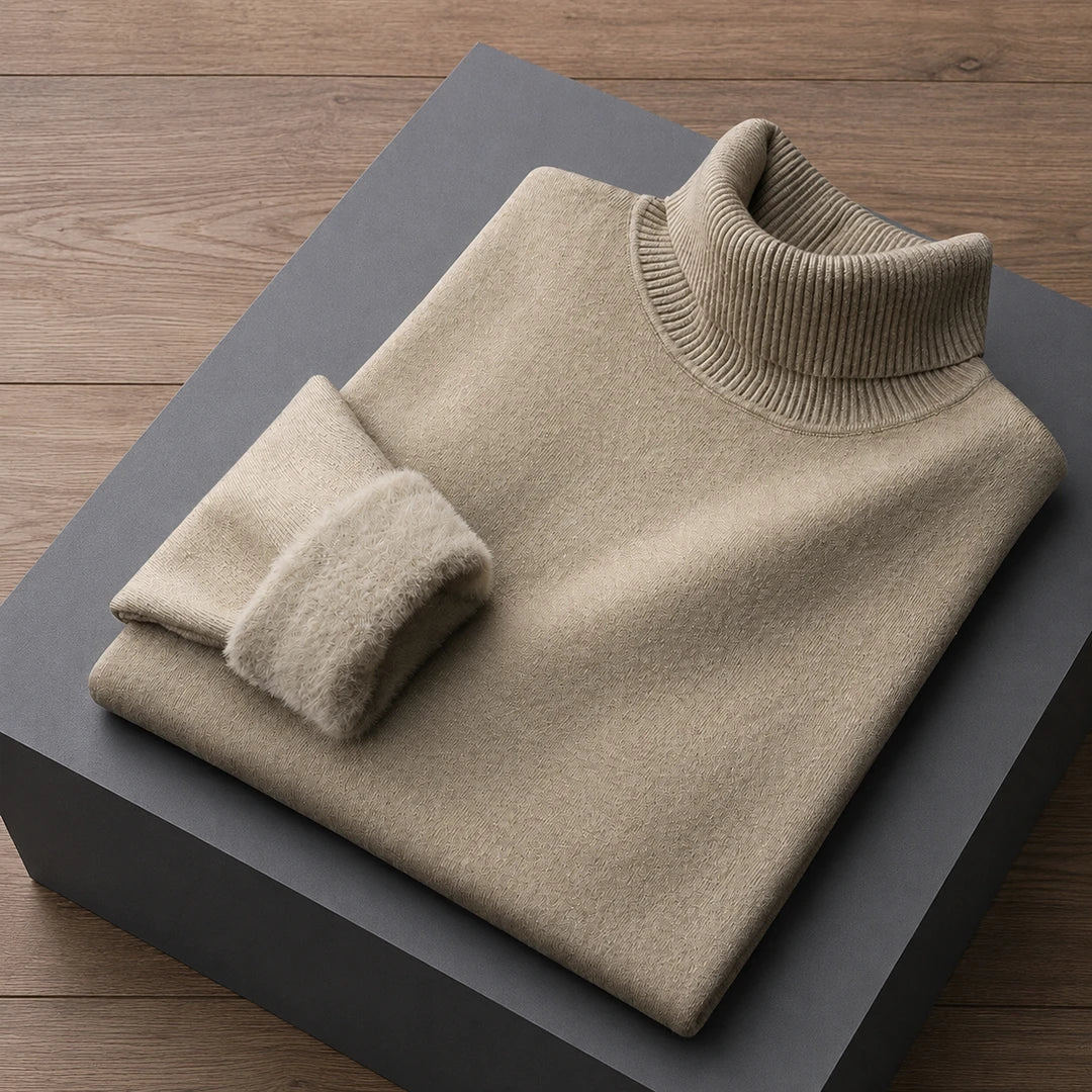 Fleece Lined Turtleneck Sweater