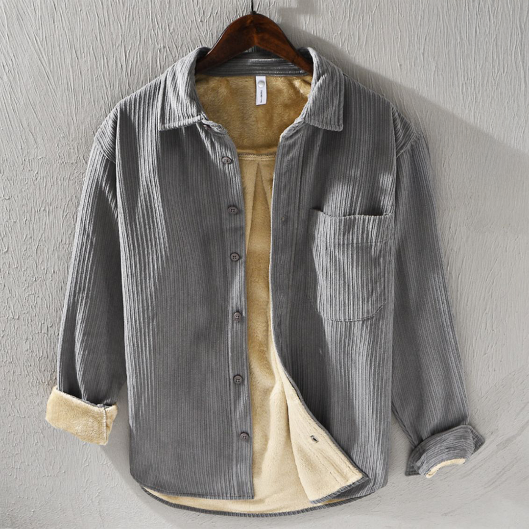 FLEECE-LINED CORDUROY SHIRT