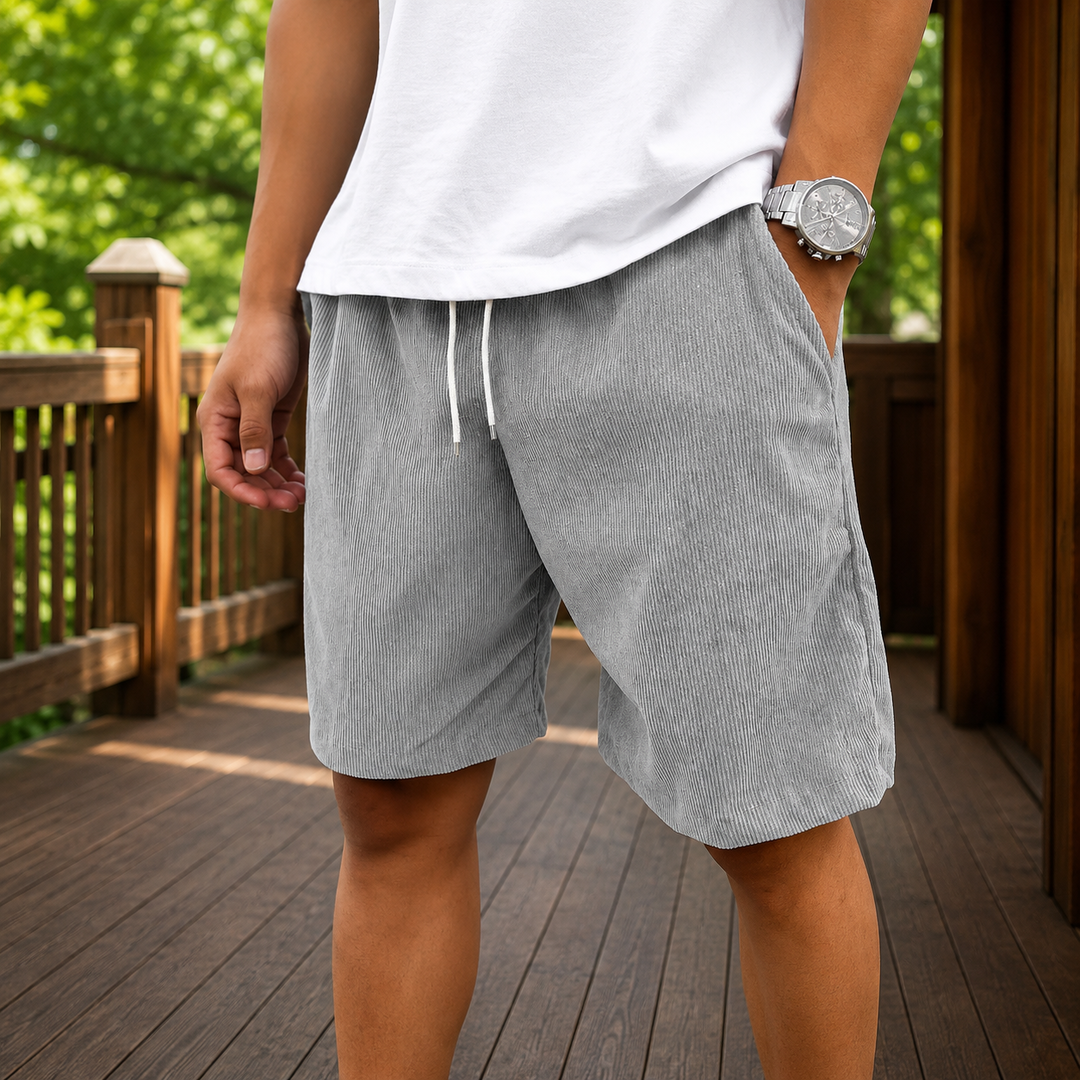 Ribbed Drawstring Casual Shorts