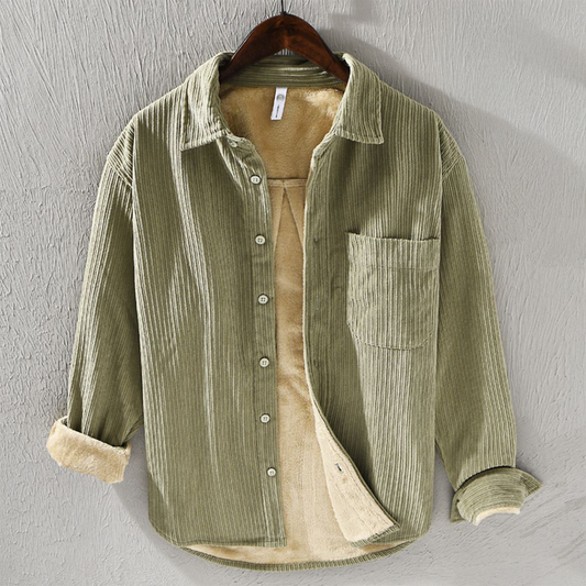 FLEECE-LINED CORDUROY SHIRT