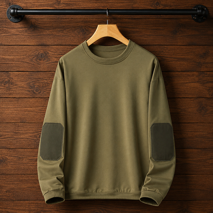 Crewneck Elbow-Patch Sweatshirt