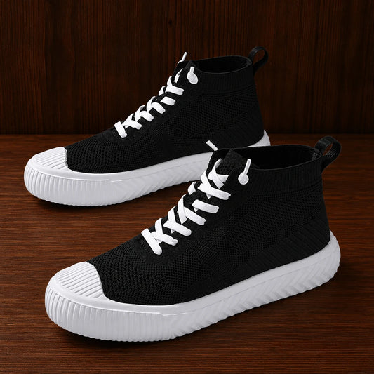 High-Top Knit Sneakers