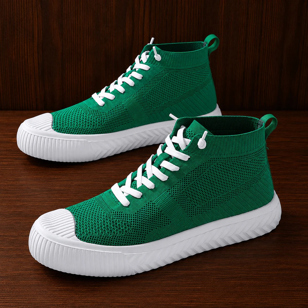 High-Top Knit Sneakers
