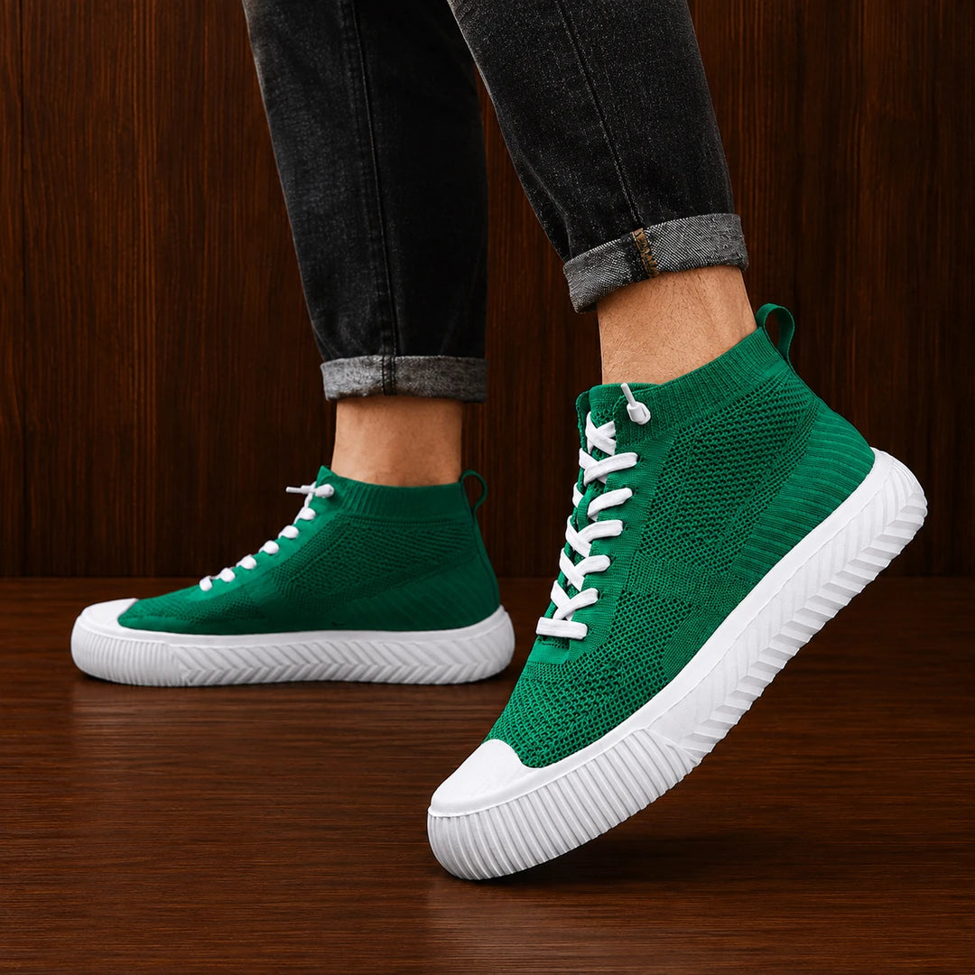 High-Top Knit Sneakers