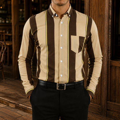 Vertical Stripe Button-Down Shirt