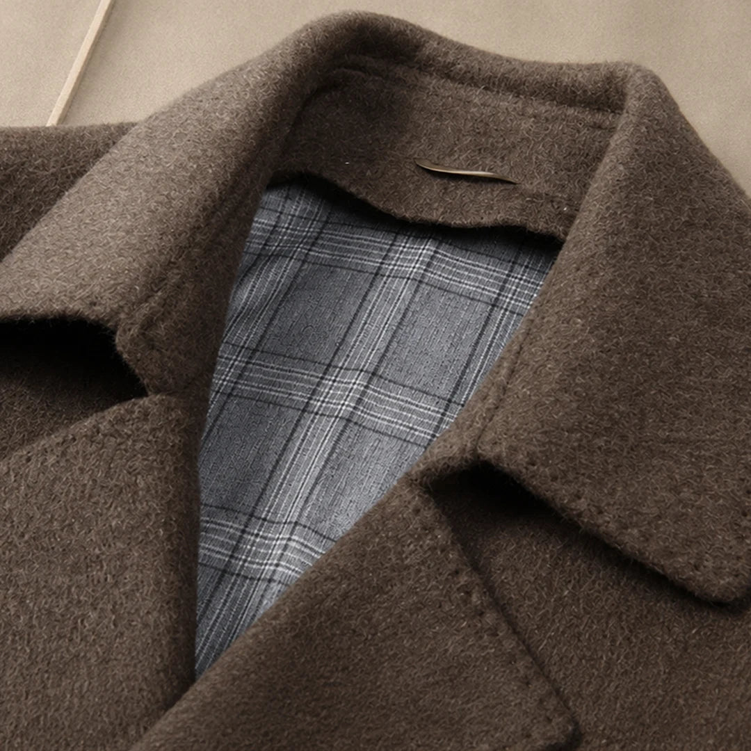 Layered Wool-Blend Overcoat