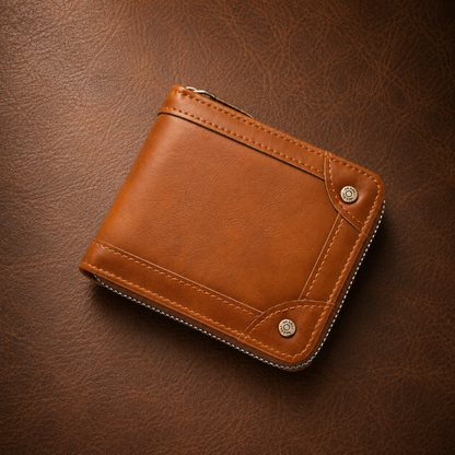 Leather Zipper Wallet