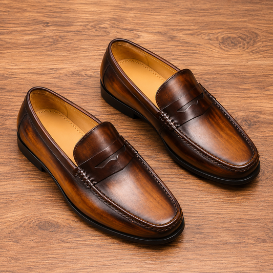 Slip-On Leather Penny Loafers