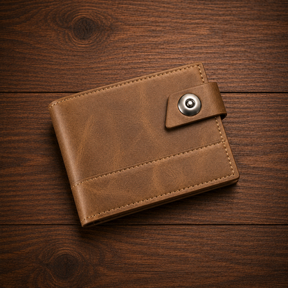 Stitched Leather Bifold Wallet
