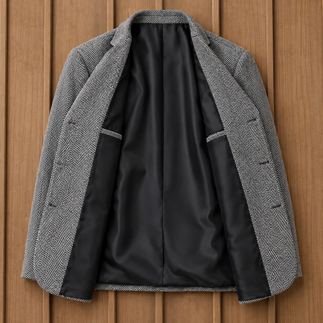 Modern Herringbone Blazer