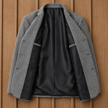 Modern Herringbone Blazer