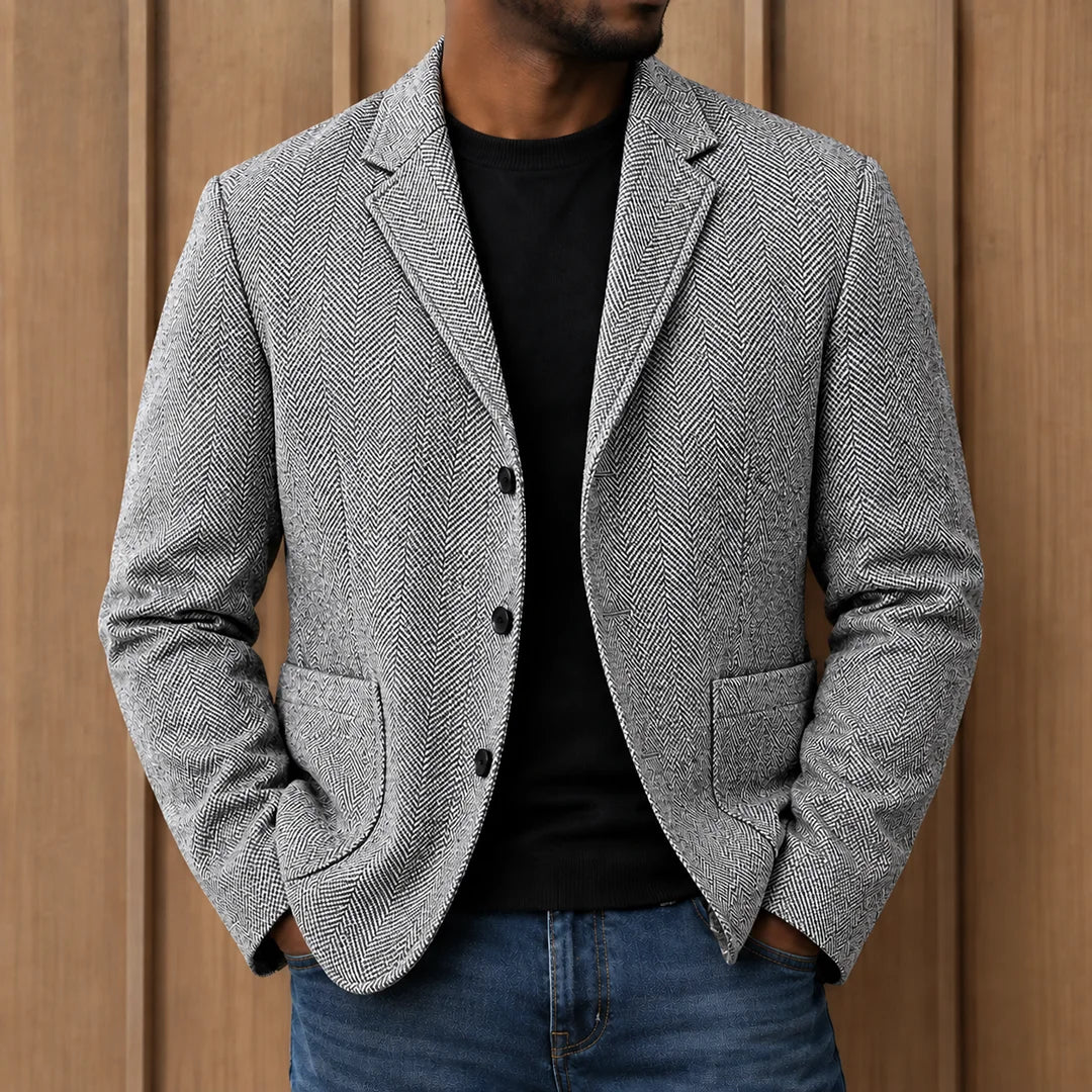 Modern Herringbone Blazer