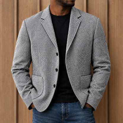 Modern Herringbone Blazer