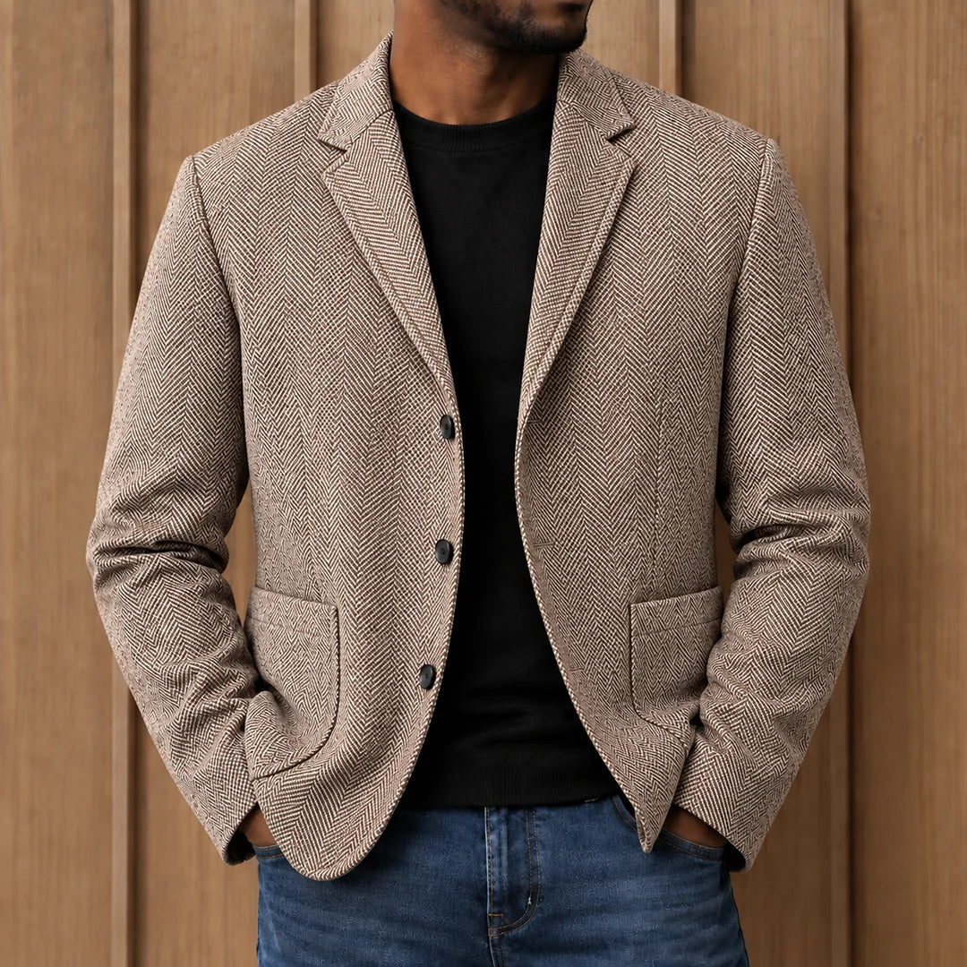 Modern Herringbone Blazer