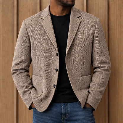 Modern Herringbone Blazer