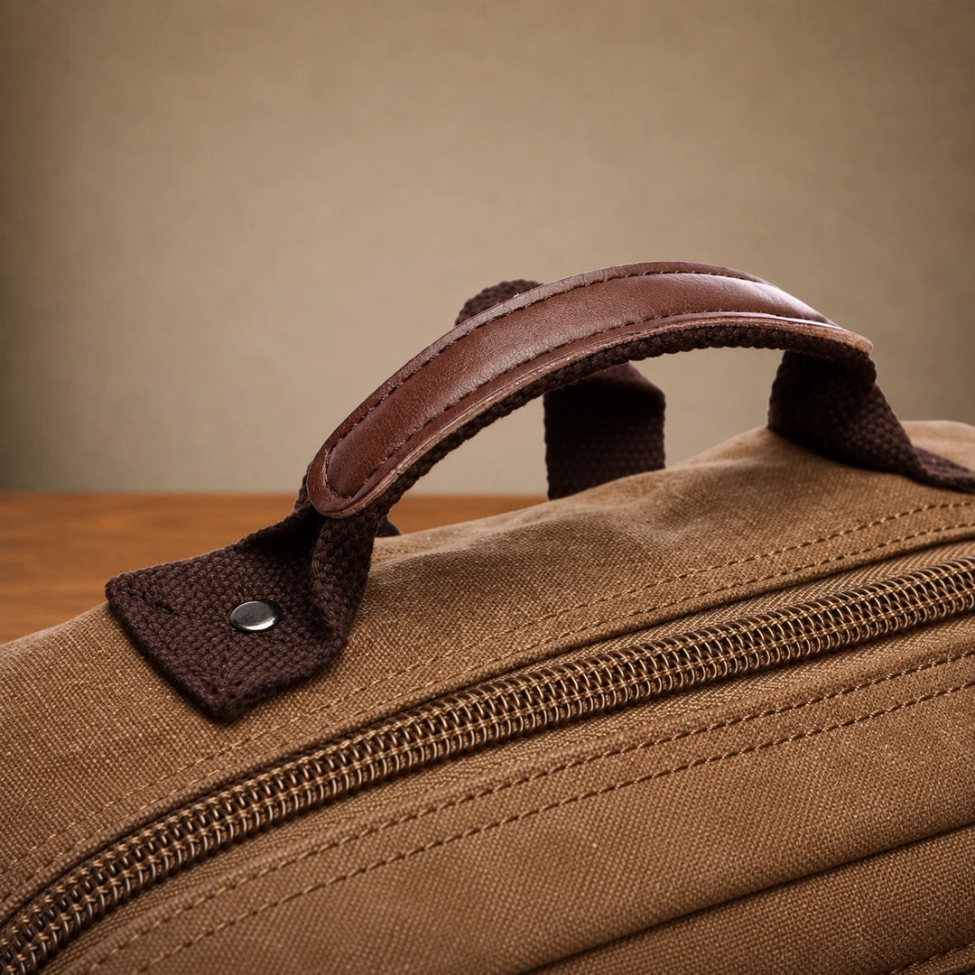 Multi-Pocket Canvas Backpack