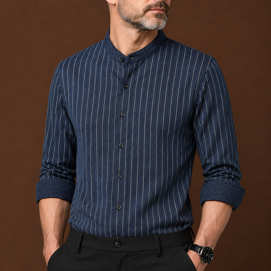 Striped Mandarin Shirt