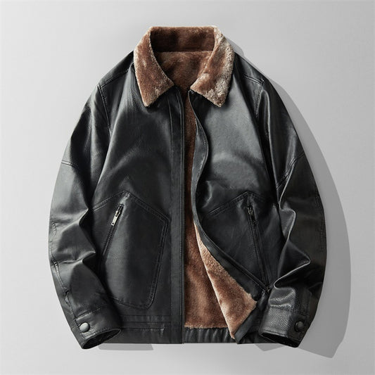 Fleece Leather Jacket