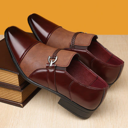 STYLISH MIXED LEATHER LOAFERS