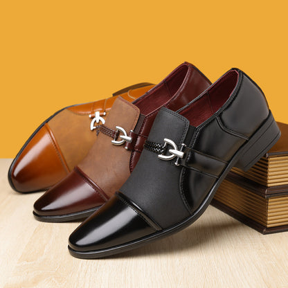STYLISH MIXED LEATHER LOAFERS