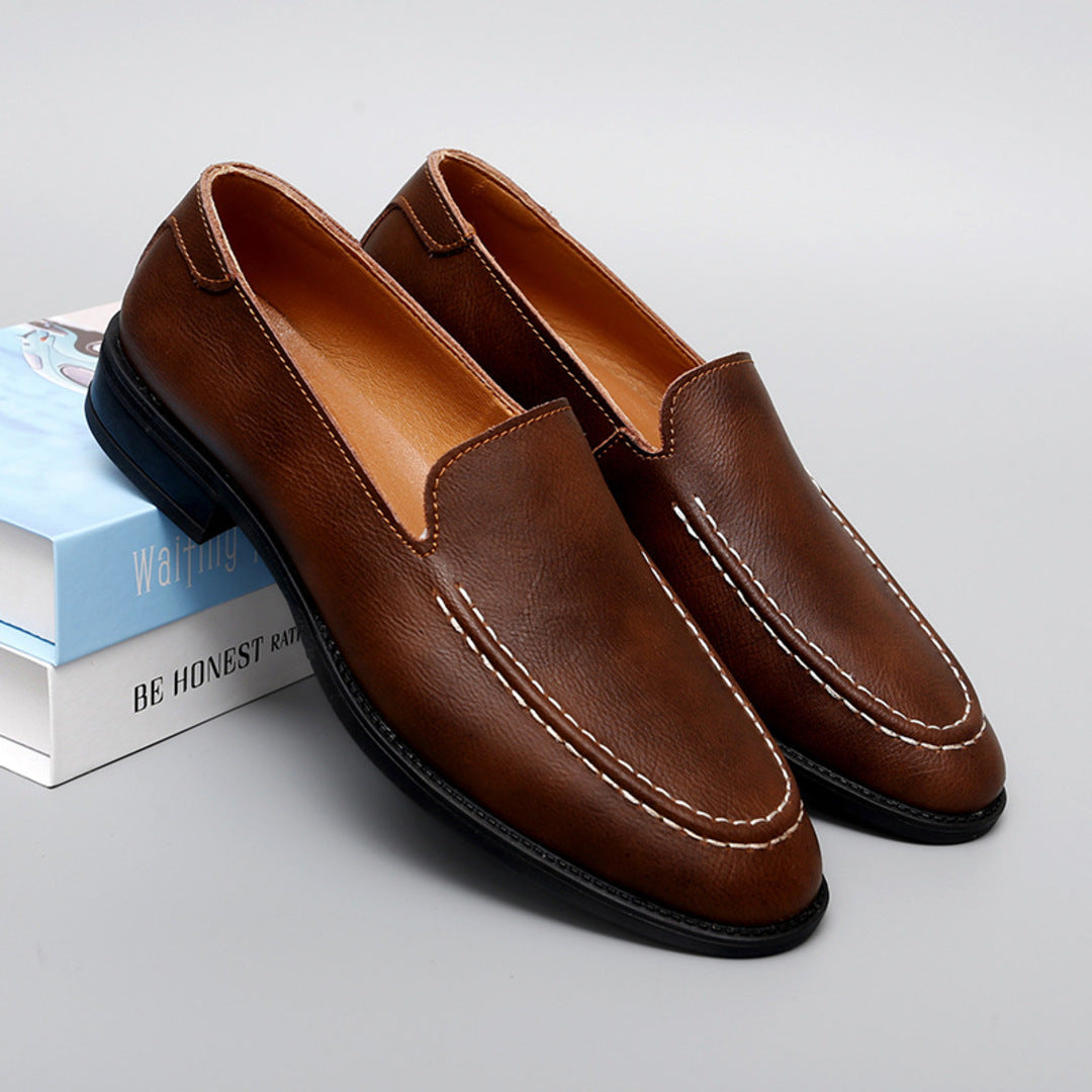 GENUINE LEATHER LOW-TOP LOAFERS