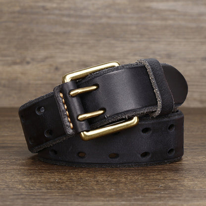 PREMIUM DOUBLE-PRONG LEATHER BELT