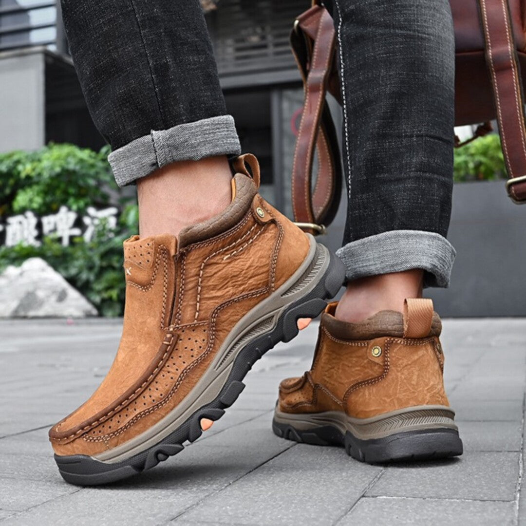 Premium Leather High-Top Shoes