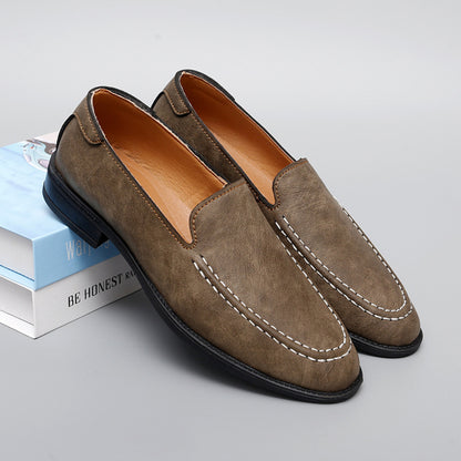 GENUINE LEATHER LOW-TOP LOAFERS