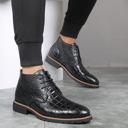 EMBOSSED ANKLE BOOTS
