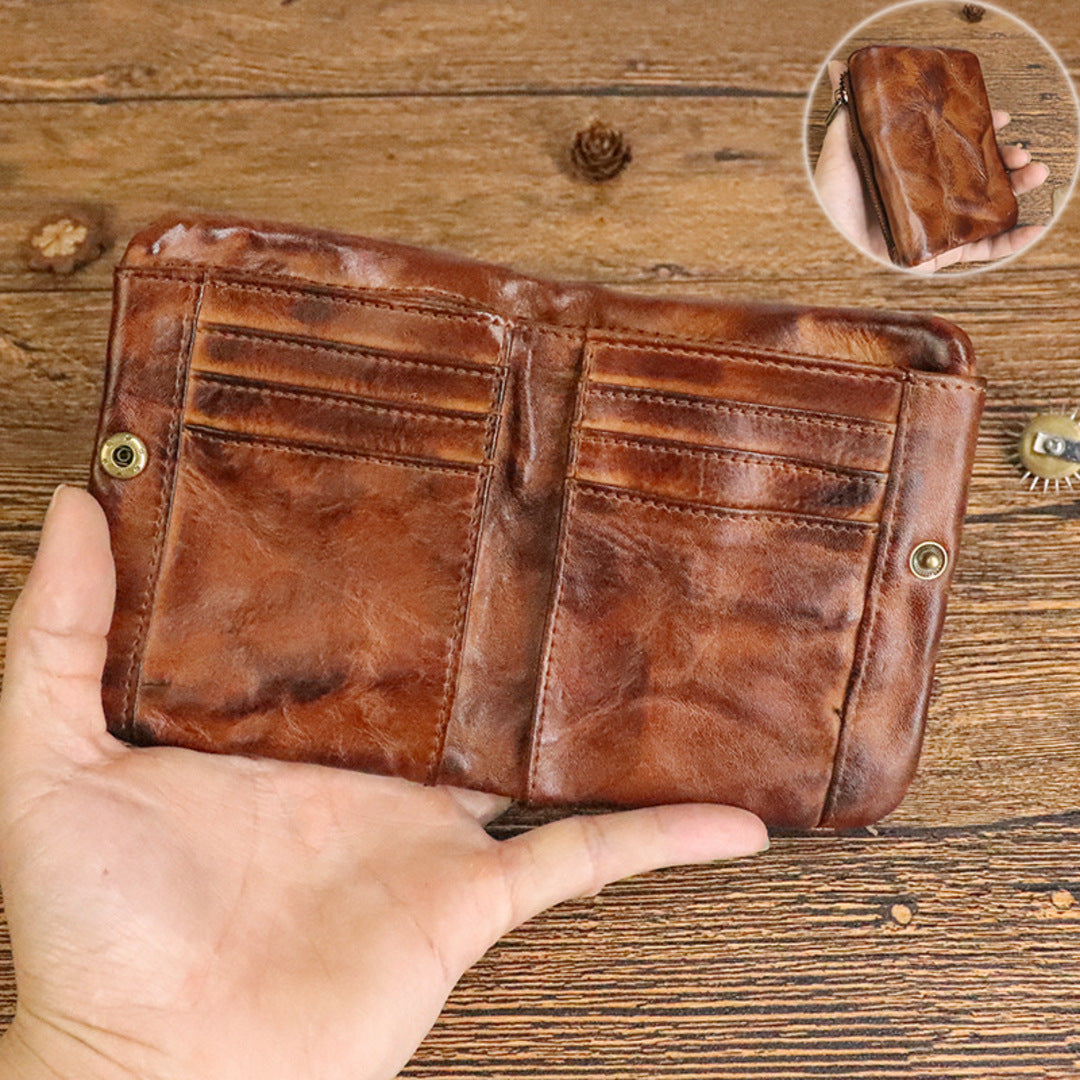 Vintage Leather Fold Wallet