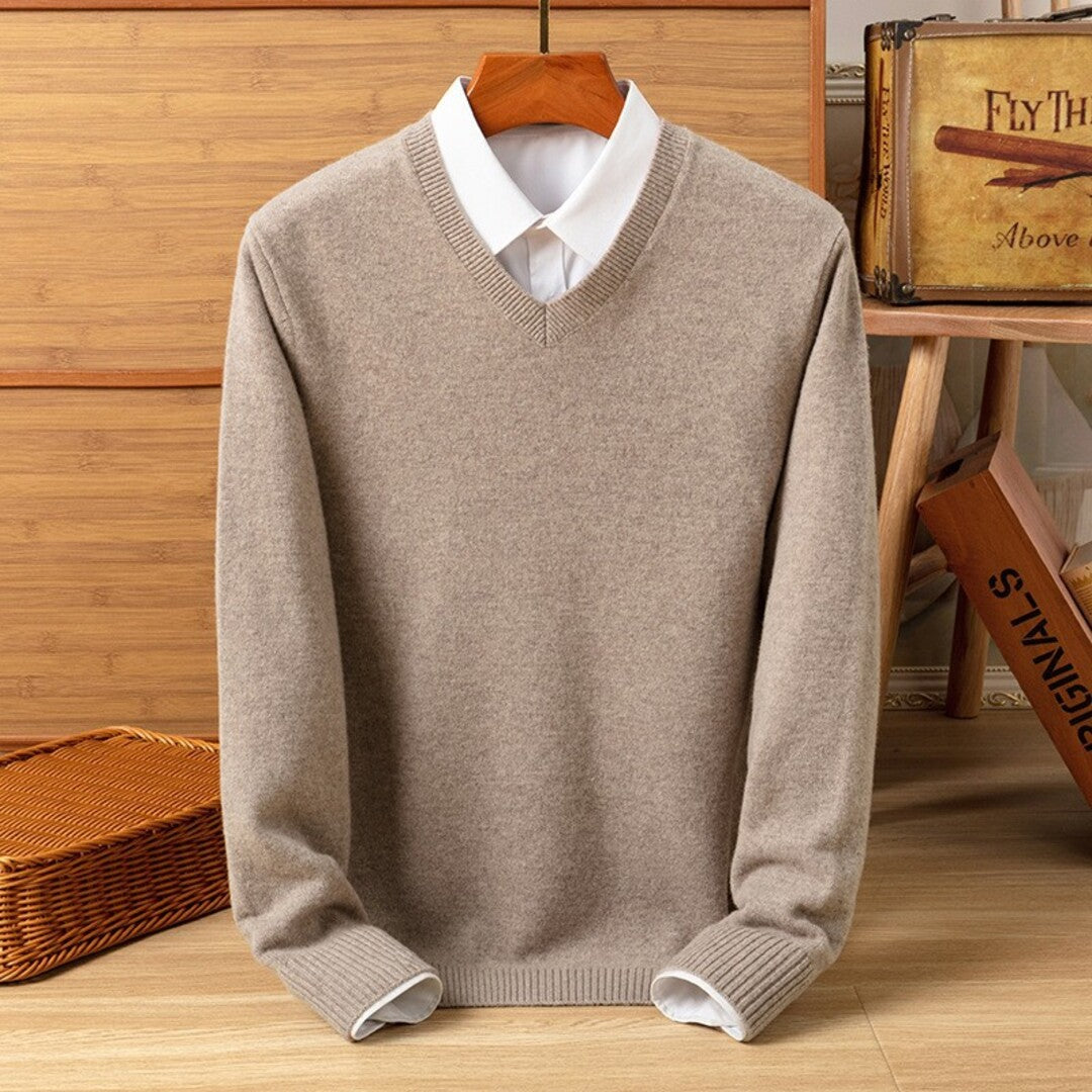 Classic V-Neck Winter Sweater