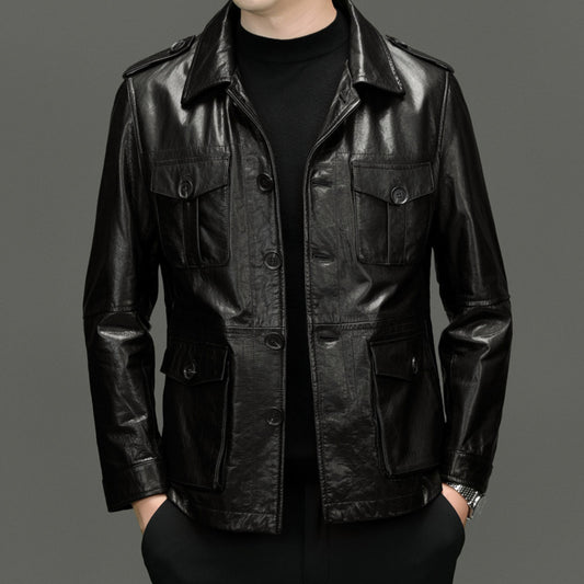 MULTI-POCKET LEATHER JACKET