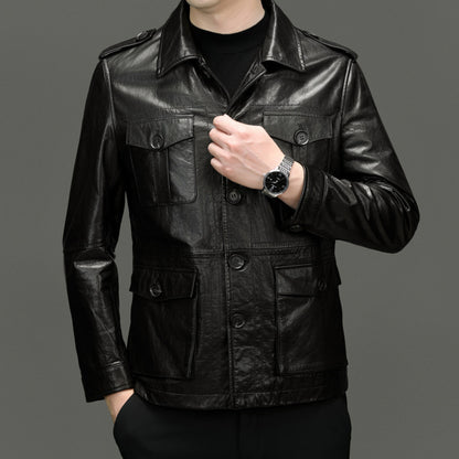 MULTI-POCKET LEATHER JACKET