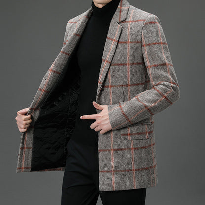 Elegant Plaid Wool Coat