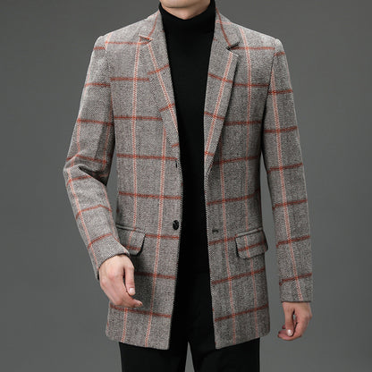 Elegant Plaid Wool Coat