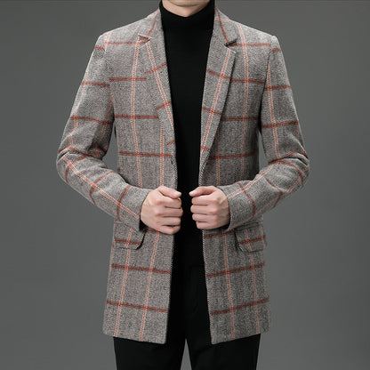 Elegant Plaid Wool Coat