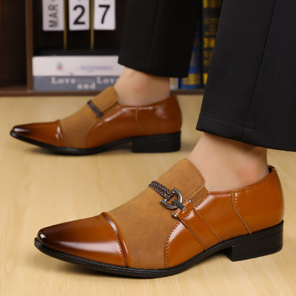 STYLISH MIXED LEATHER LOAFERS