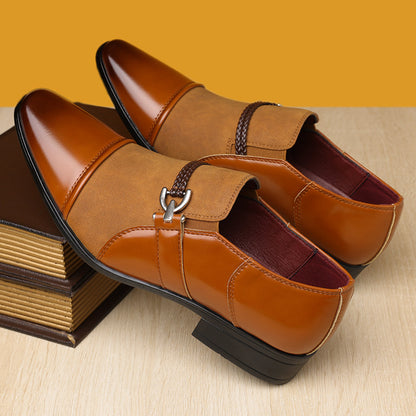 STYLISH MIXED LEATHER LOAFERS