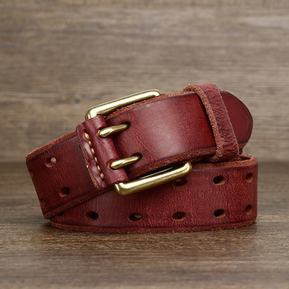 PREMIUM DOUBLE-PRONG LEATHER BELT