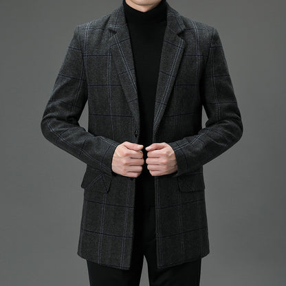 Elegant Plaid Wool Coat