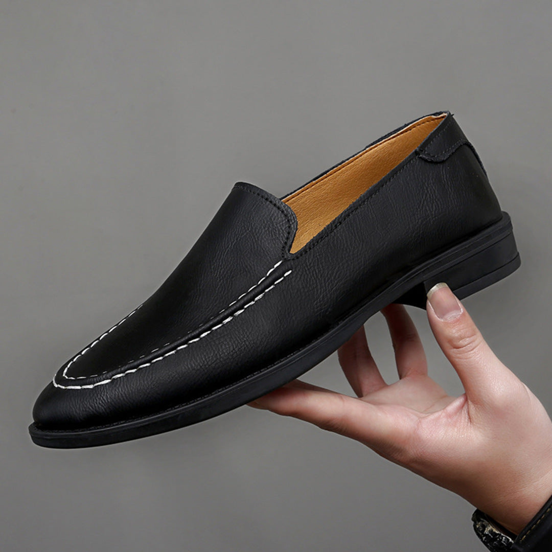 GENUINE LEATHER LOW-TOP LOAFERS