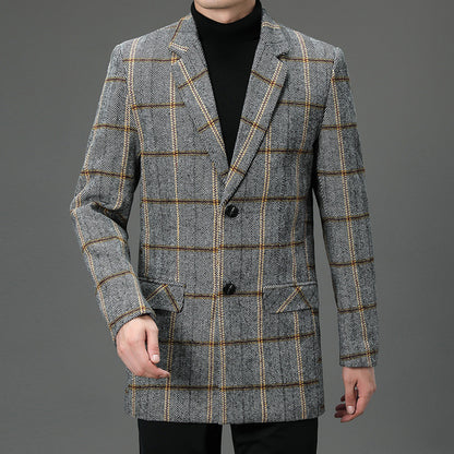 Elegant Plaid Wool Coat