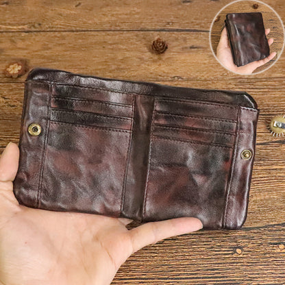 Vintage Leather Fold Wallet