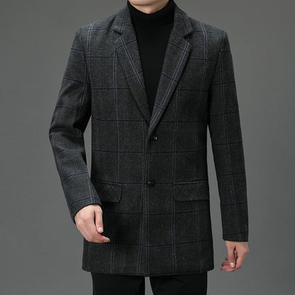 Elegant Plaid Wool Coat