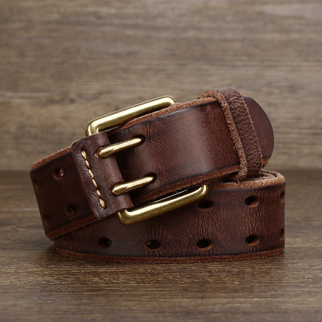 PREMIUM DOUBLE-PRONG LEATHER BELT