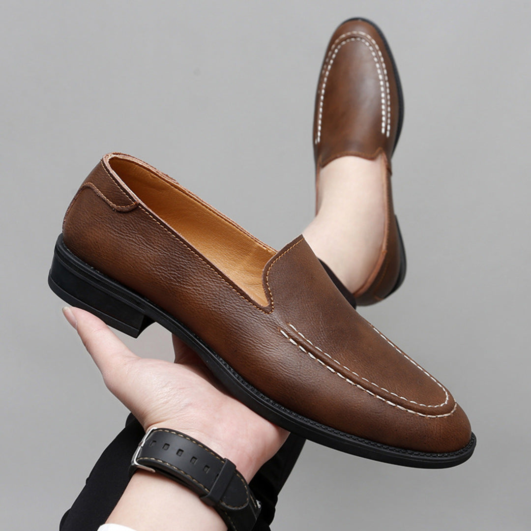 GENUINE LEATHER LOW-TOP LOAFERS