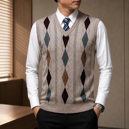 Classic V-Neck Argyle Vest
