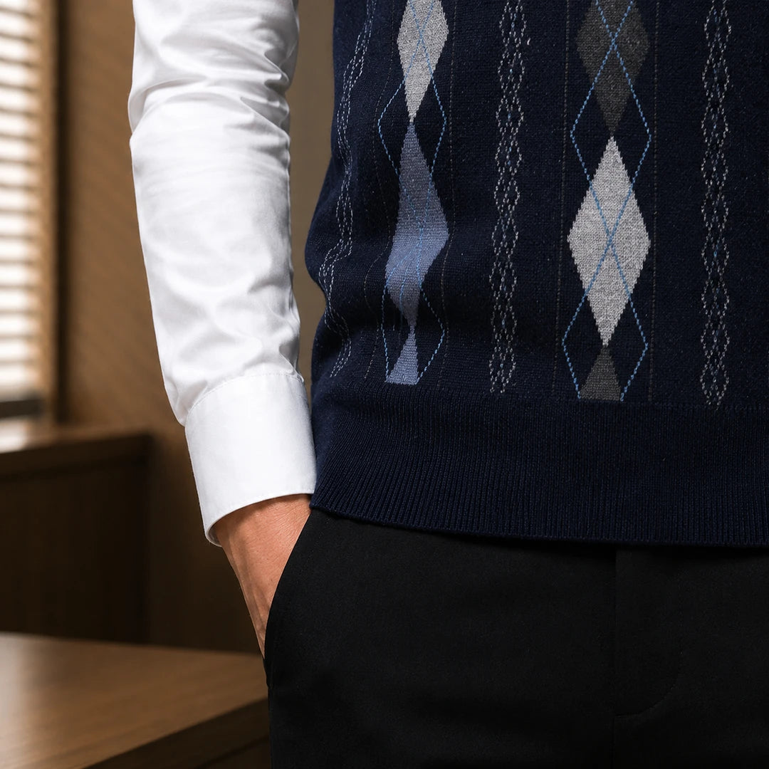 Classic V-Neck Argyle Vest